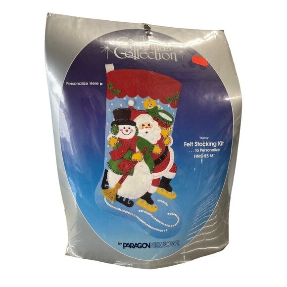 Vintage Paragon Skating Christmas Stocking Kit #6213 - Picture 1 of 3